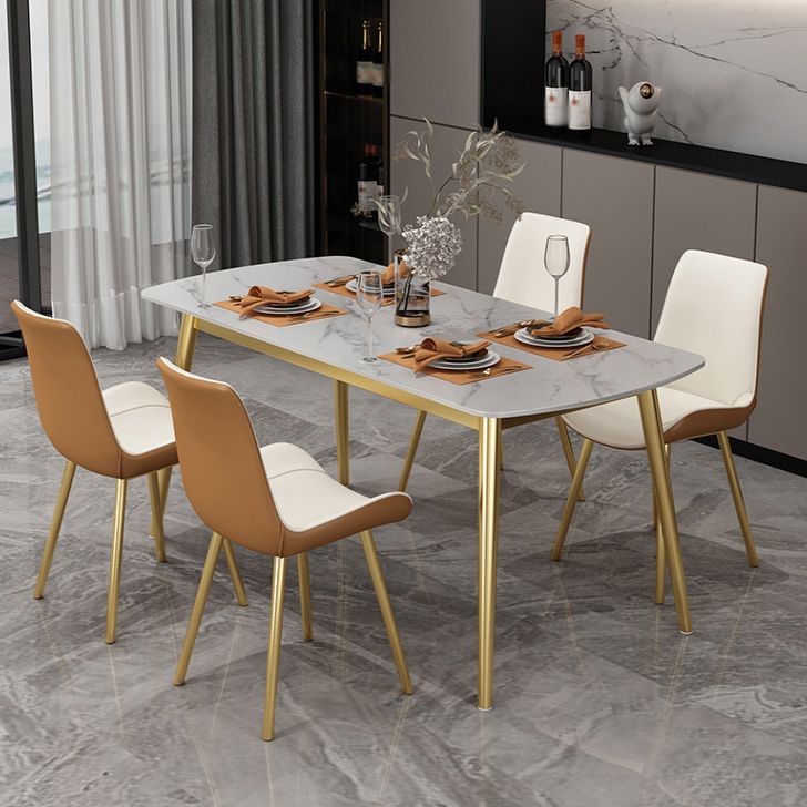 Modern Rectangle Sintered Stone Dining Table Set 1/2/5 Pieces Dining Set for Home Use