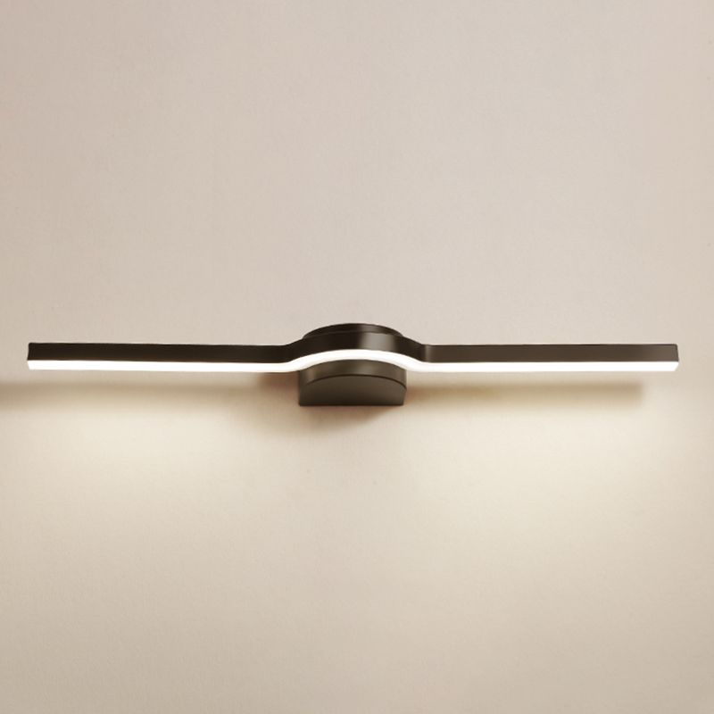 Luz de espejo de tocador LED lineal Luz de pared de baño de metal simple y elegante