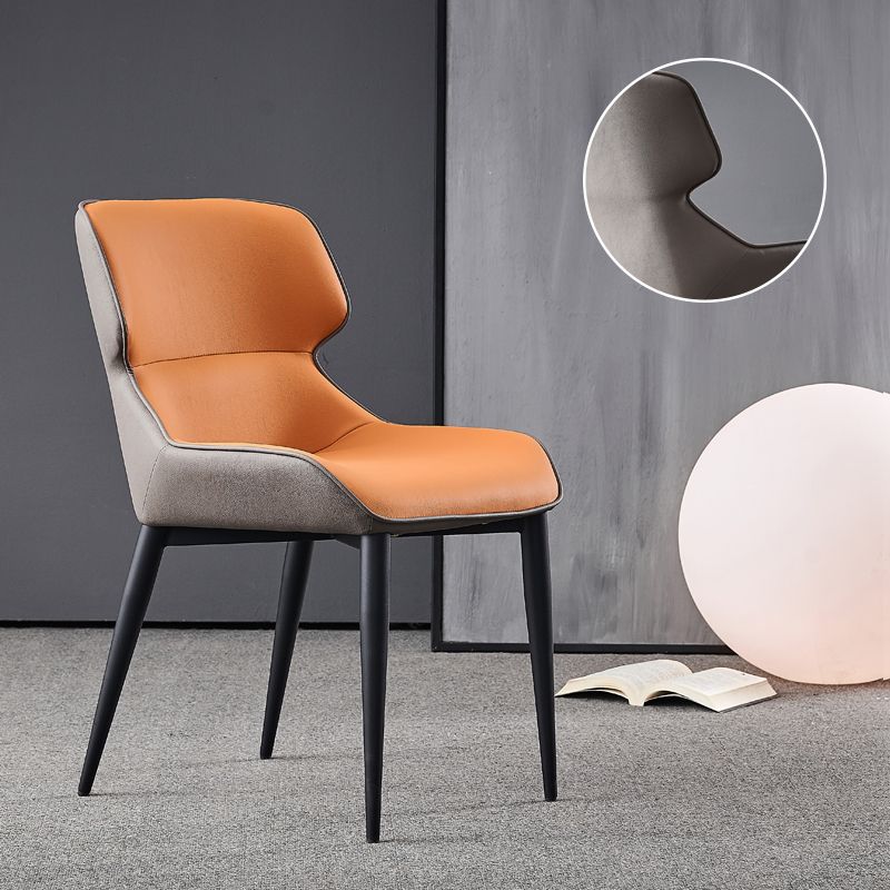 Nordic Style Leder Esszimmerstuhl Wingback Seitenstuhl für den Heimgebrauch
