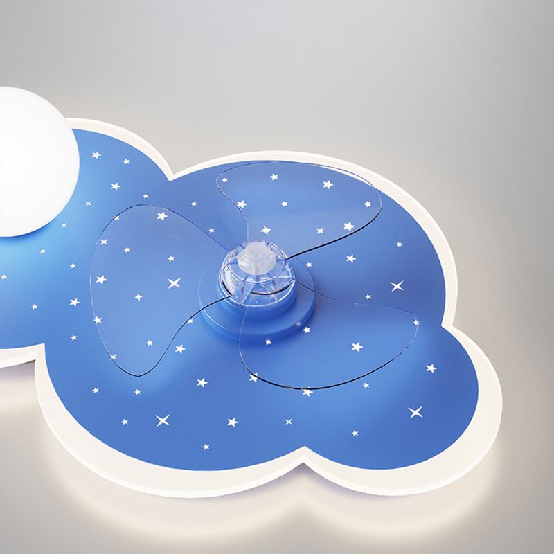 3-Blade Fan with Light Children Blue Ceiling Fan for Restaurant