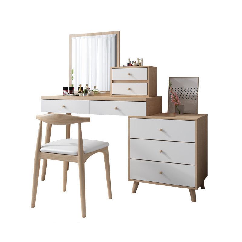 Bedroom Make-up Vanity in Natural Nordic Engineered Wood Dresser