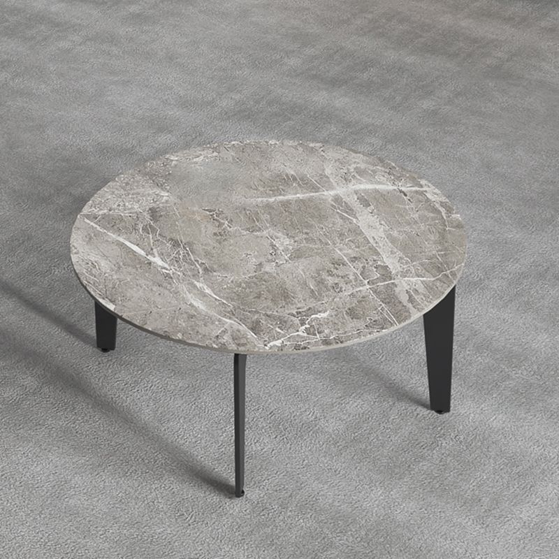 13.7"Tall 4 Legs Grey Rectangular/Round Slate Top Coffee Table