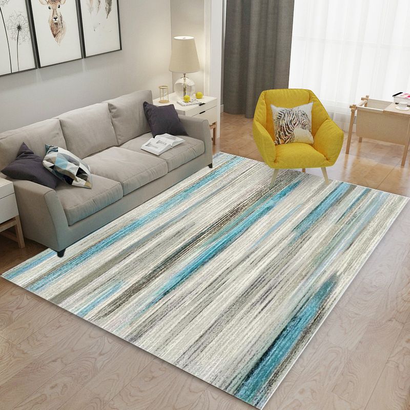 Grey Simple Rug Polyester Graphic Indoor Rug Stain Resistant Rug for Drawing Room