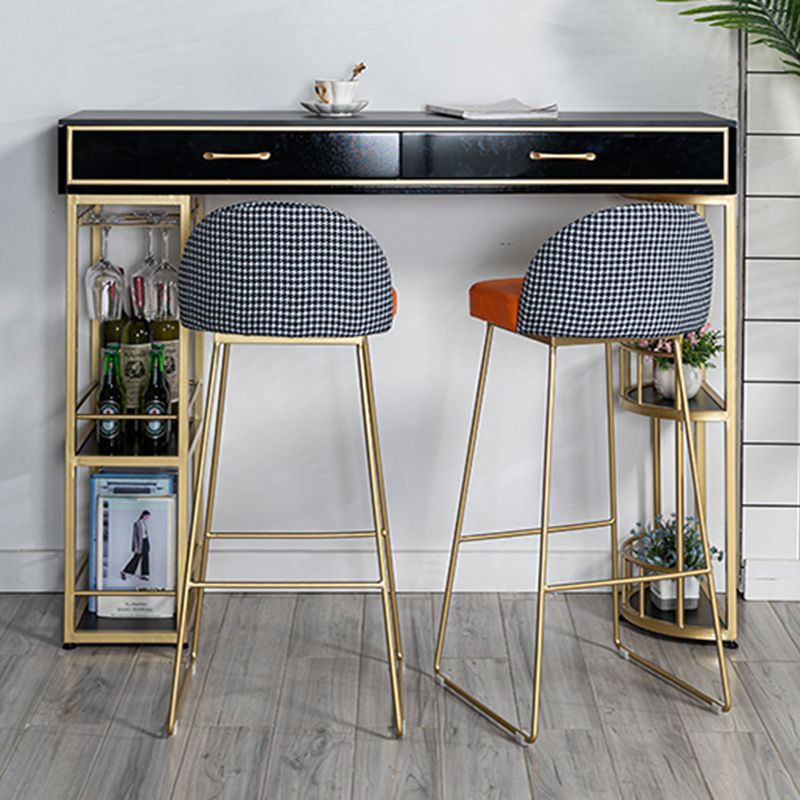 Glam Stone Rectangle Counter Table 1/3 Pieces Bar Table Set for Living Room