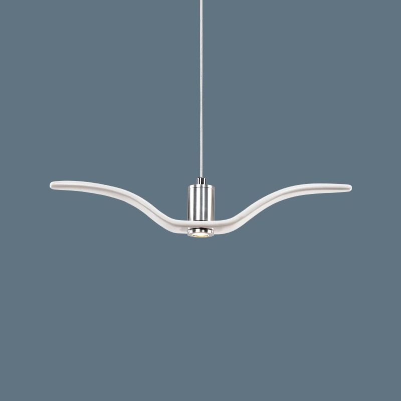 Resin Seagull Suspension Lighting Artistic Single-Bulb Pendant Ceiling Light for Restaurant