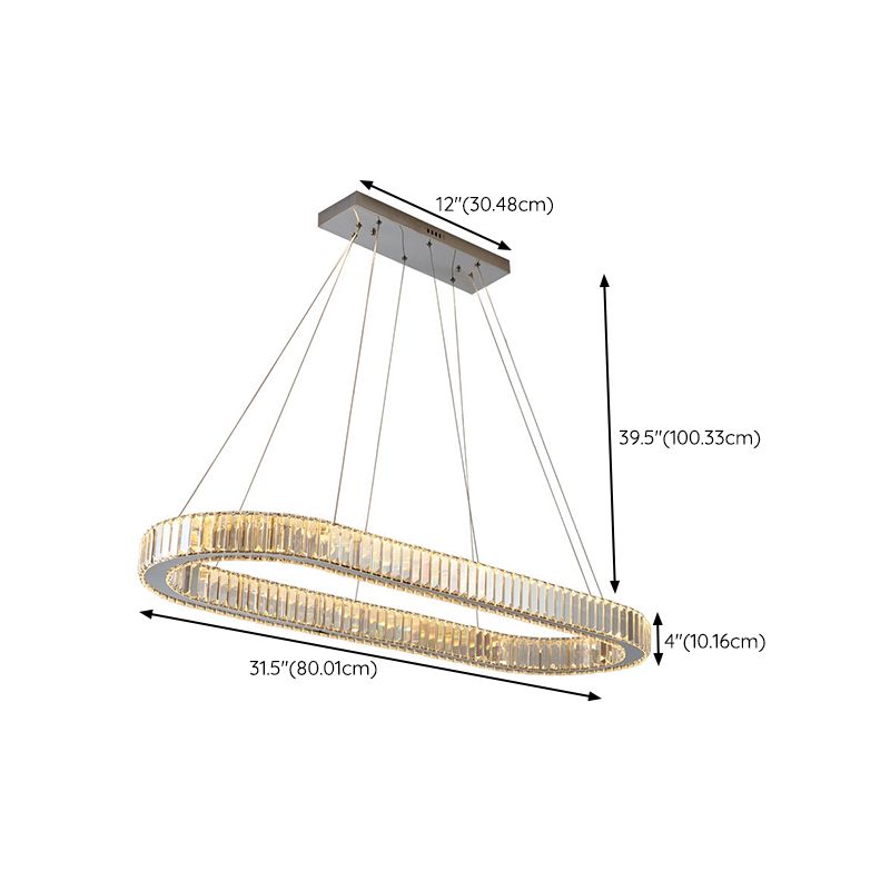 Single Contemporary Silver Kitchen Island Lighting LED Ceiling Light