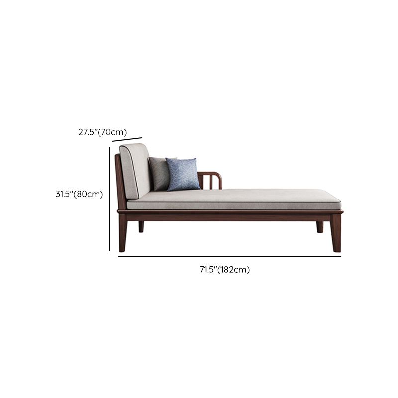 71.65" L Walnut Slipcovered Chaise Lounge Couch with 2 Pillows