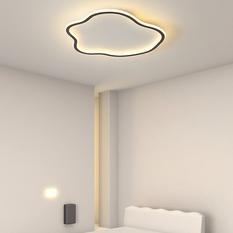 Modern Creative LED Ceiling Fixture Wrought Iron Cloud Flush Mount with Acrylic Shade