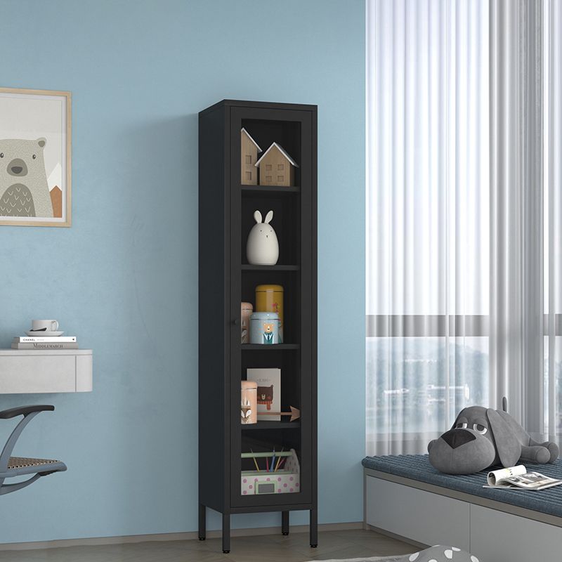 70.87"H Bookshelf Scandinavian Bookcase for Home Office with Door