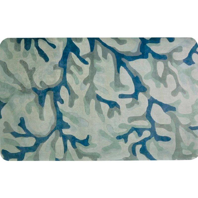 Blue Modernism Rug Polyester Branch Pattern Rug Pet Friendly Machine Washable Anti-Slip Backing Carpet for Decoration