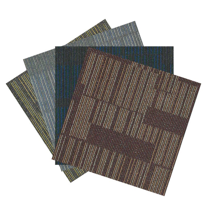 Office Level Loop Carpet Tile Dark Color Fade Resistant Loose Lay Indoor Carpet Tiles