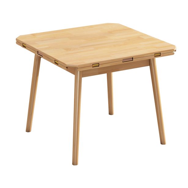 Table à manger ronde contemporaine table en bois massif en caoutchouc avec 4 jambes pour salle à manger