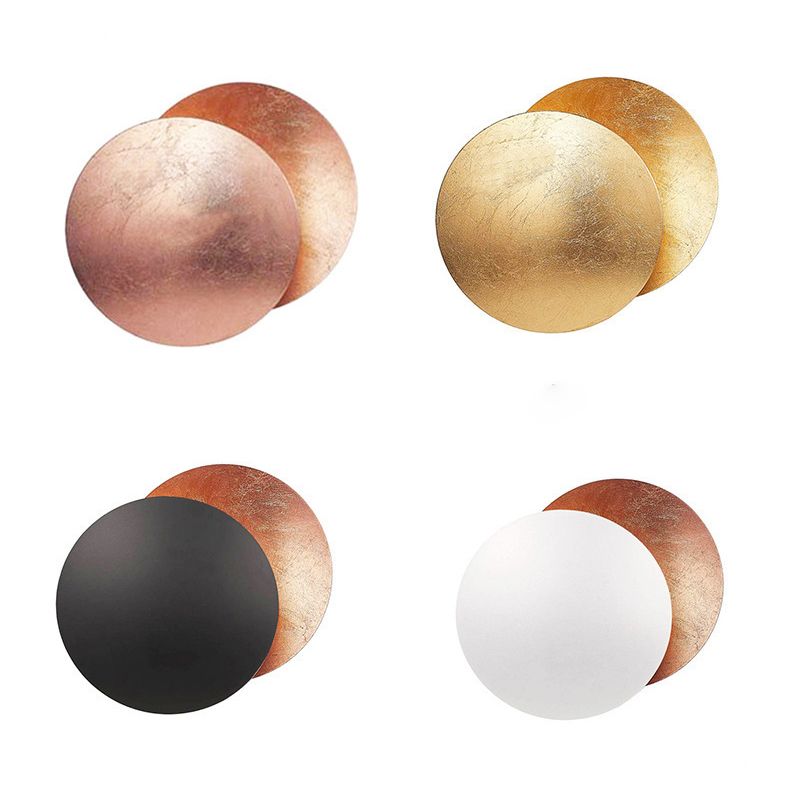 Modern Minimalist Style Circular Wall Sconce Lighting Metal Wall Mount Light for Bedroom