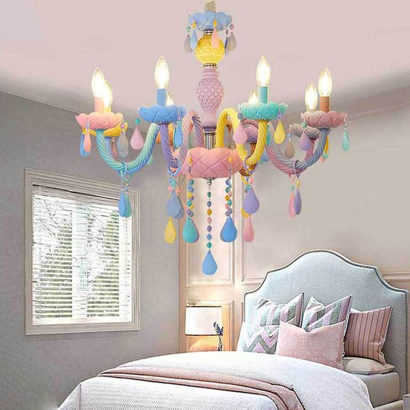 Nordic Macron Chandelier Candle Pendant Lighting Fixtures for Child Room