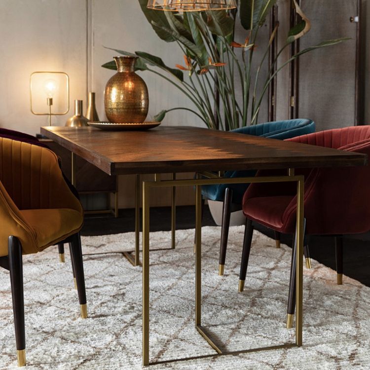 Traditional Luxury Table Rectangle Dining Site Table with Double Pedestal