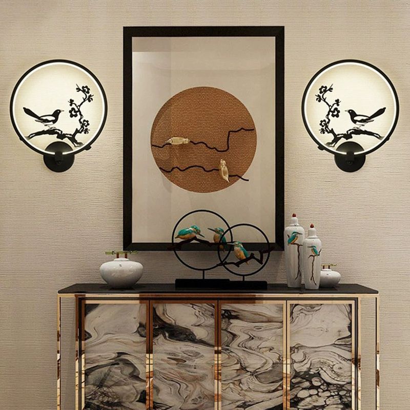 Contemporary LED Wall Light Household Circle Wall Lighting Fixture for Living Room