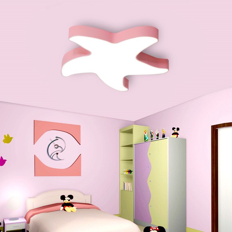 Macaron Loft Starfish Flush Mount Light Acrylic Candy Colored Ceiling Light