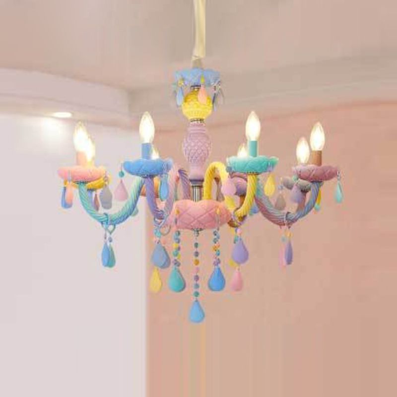 Nordic Macron Chandelier Candle Pendant Lighting Fixtures for Child Room