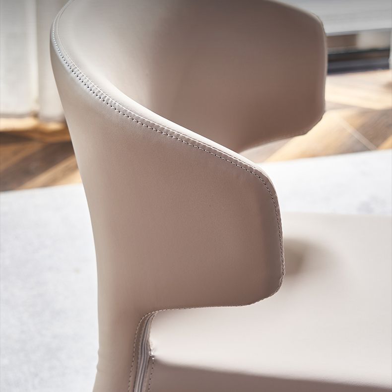 Faux Leather Dining Chairs Industrial Wingback Side Chair for Dining Room