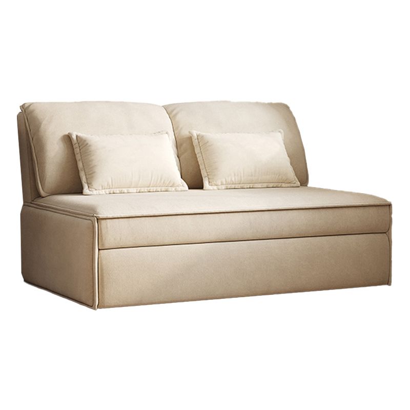 32" Wide Scandinavian Futon Sofa Bed Leather White Futon Sleeper Sofa without Stroage