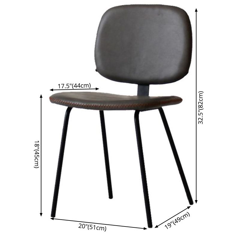 Chaise d'appoint scandinave à la maison, chaise de salle à manger rembourrée en métal à dossier ouvert