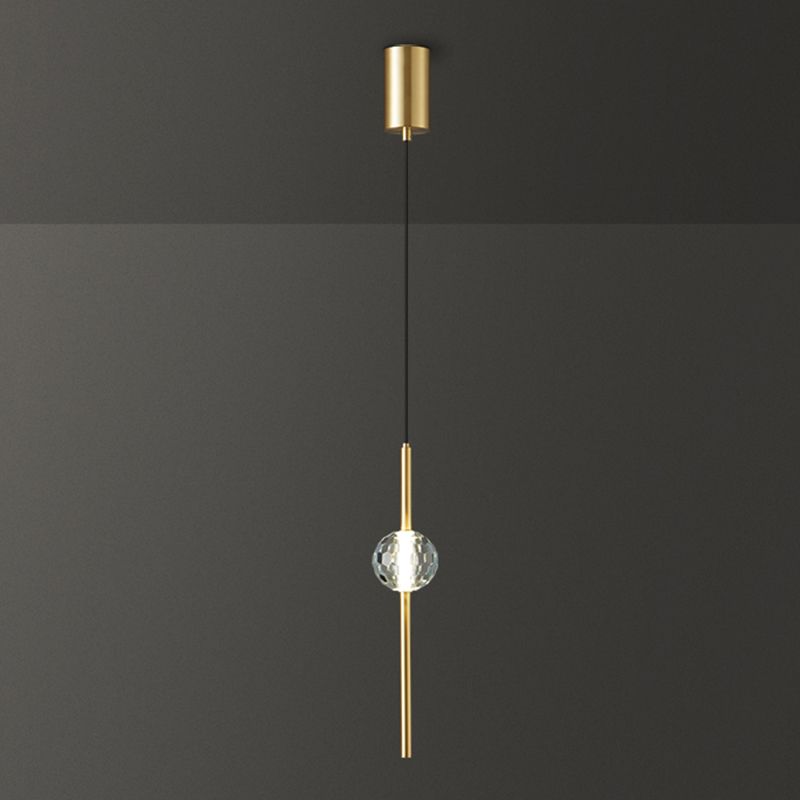 Contemporary Hanging Ceiling Light Linear Crystal Linear Pendant Light for Bedroom