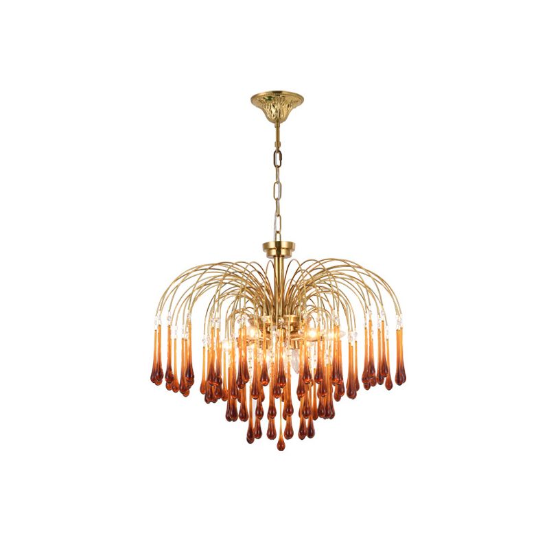 American Metal Chandelier Brown Brawn Tecrid Hasped Hanging Light for Bedroom