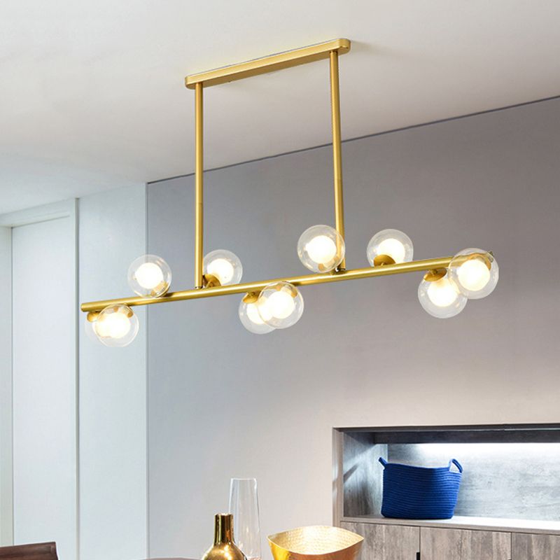 Modern Fashionable Sputnik Island Light Wrought Iron Pendant Light with Clear Glass Shade