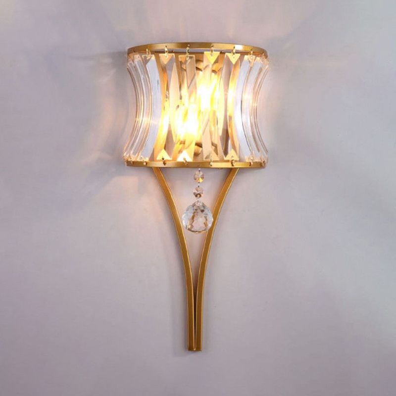 Crystal Geometry Shape Wall Lights Modern Style 2 Light Wall Sconce for Dining Room