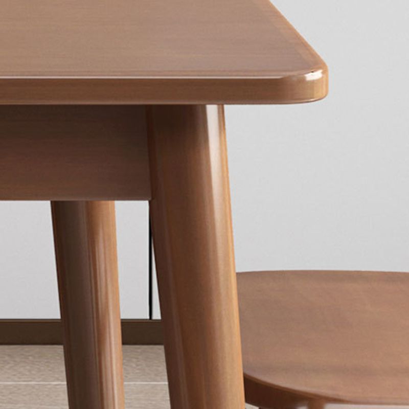 Rubberwood Solid Wood Dining Table Rectangle Dining Table for Kitchen