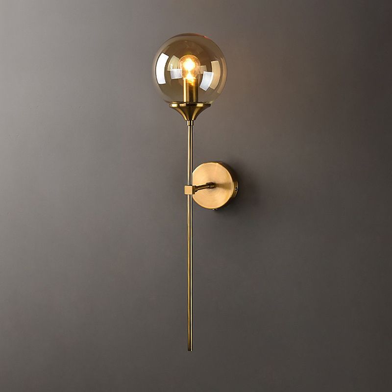 Spherical Wall Sconce Lighting Modern Style Glass 1 Light Wall Mounted Light
