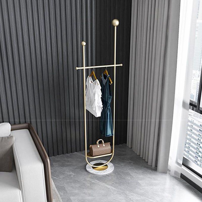 Glam Coat Hanger Metal Hooks Shelving Included Free Standing Coat Rack