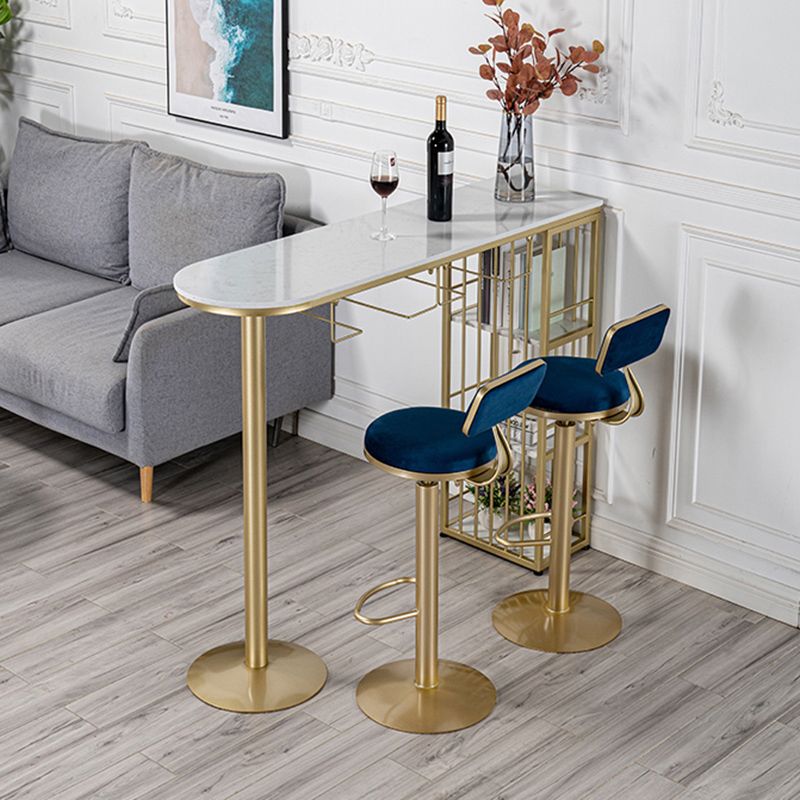 Specialty Indoor Bar Table White Modern Pub Table with Metal Storage
