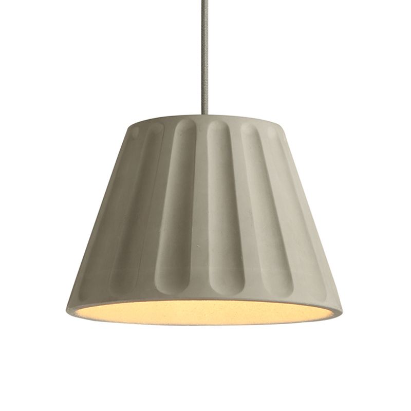 Cement Shaded Suspension Lighting Nordic 1 Head Grey Pendant Light for Dining Room