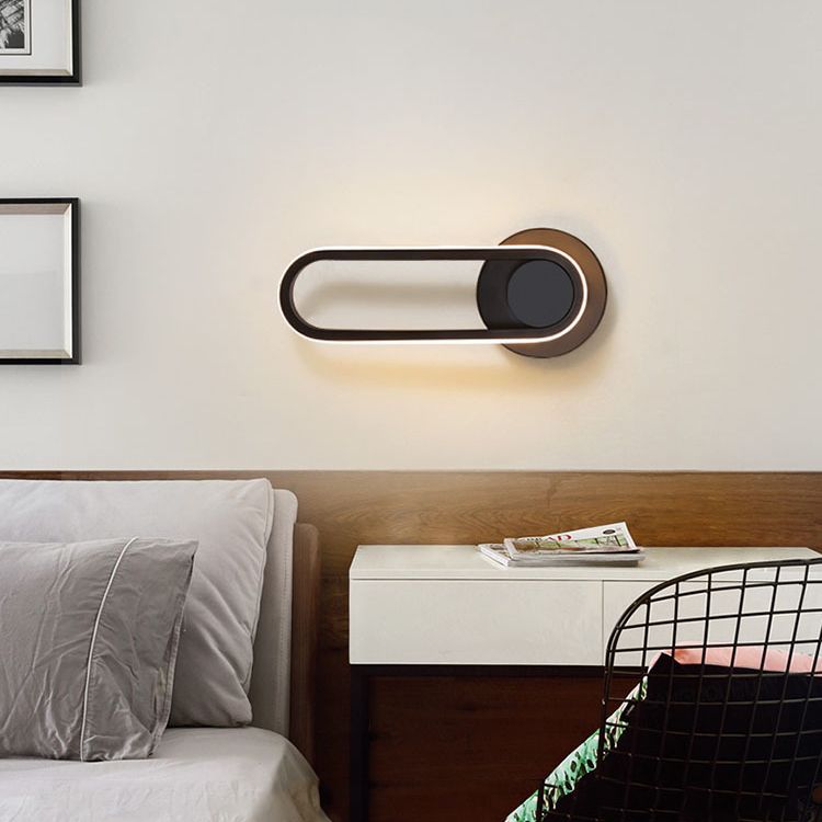 Oblong LED Rotatable Wall Lamp in Modern Creative Style Wrought Iron Wall Sconce with Silicone Shade