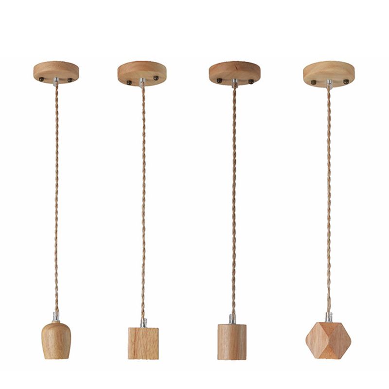 Offene Glühbirne hängende Licht nach unten Licht Holzhängung Licht für Wohnzimmer Schlafzimmer
