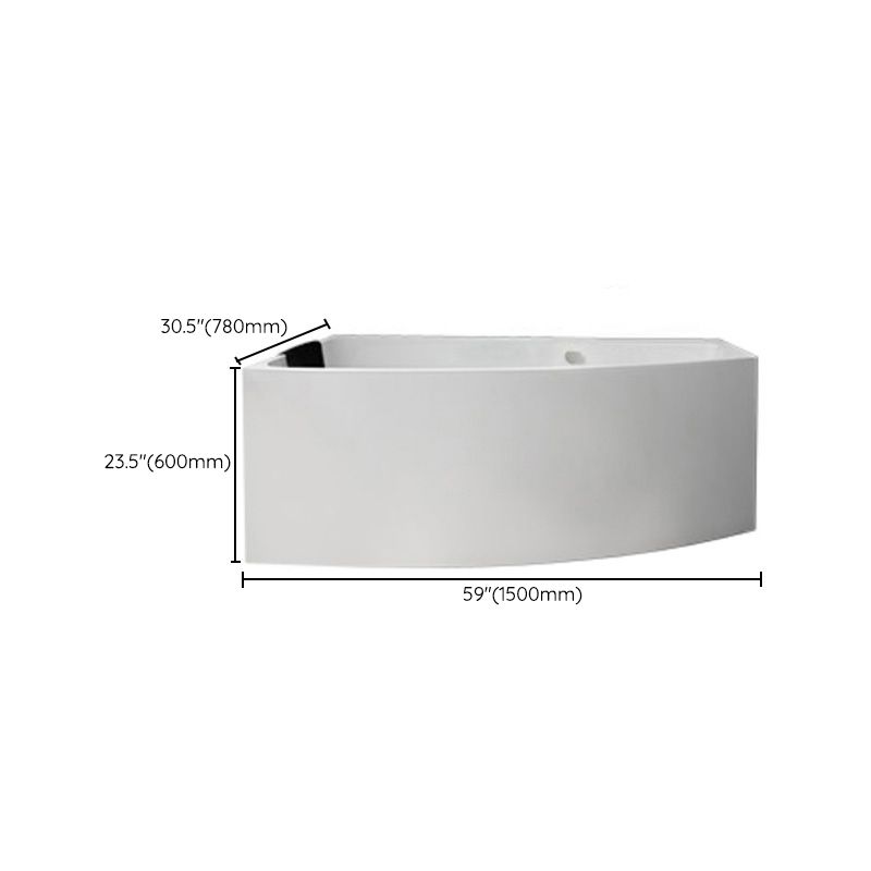 White Corner Bath Freestanding Acrylic Soaking Modern Bathtub