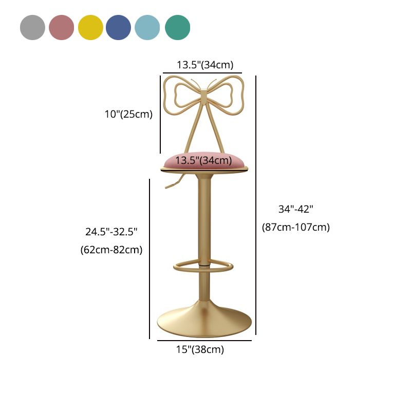 Glam Style Bar-stool with Adjustable Height Swivel Footrest Barstools for Counter Bar