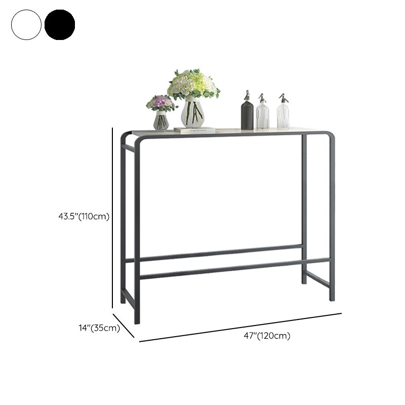 Modern Bar Dining Table Rectangle Indoor Bar Stool Table with Footrest