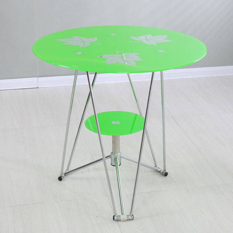Modern Round Dining Room Table Tempered Glass Table with Pedestal Base for Dining Room