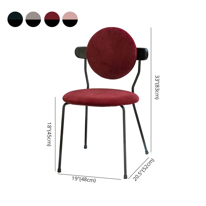 Silla de comedor estilo moderno Silla individual sin brazos de cocina con patas de metal