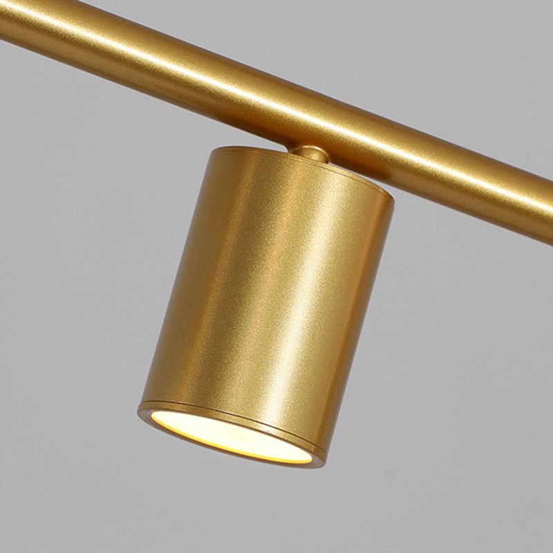 5 / 6 Light Ceiling Pendant in Black / Gold Finish Metal and Glass Kitchen Island Fixture