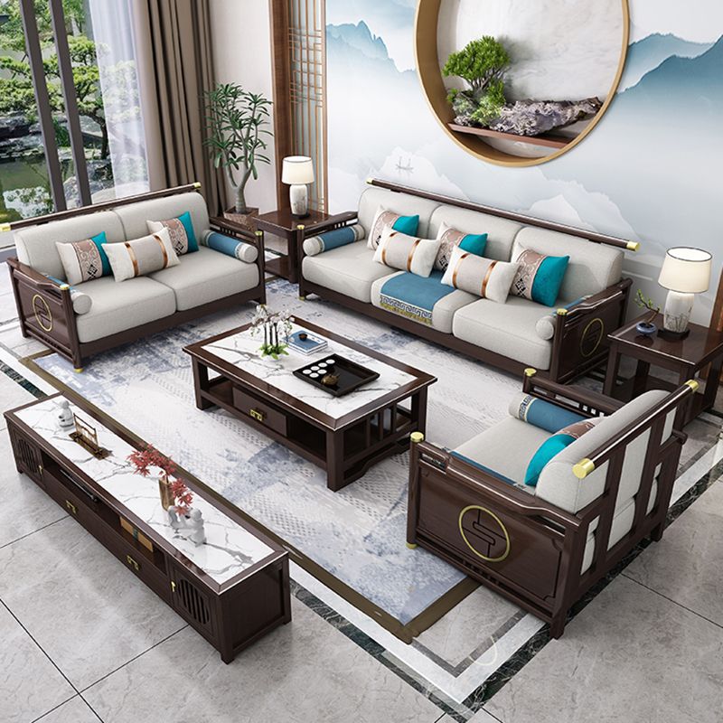 33"H Contemporary Sectional Sofa Fabric Sectional with Bostol Pillows