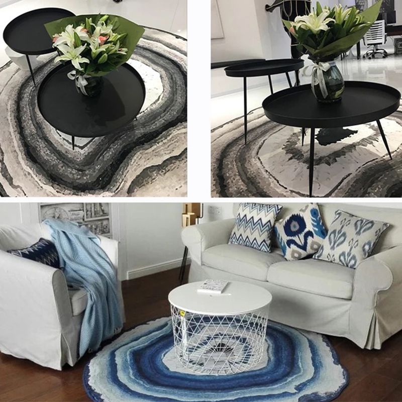 Nouveauté de couleur mixte de tapis d'intérieur moderne polyester 3d tapis de soins faciles à imprimer pour décoration de la maison