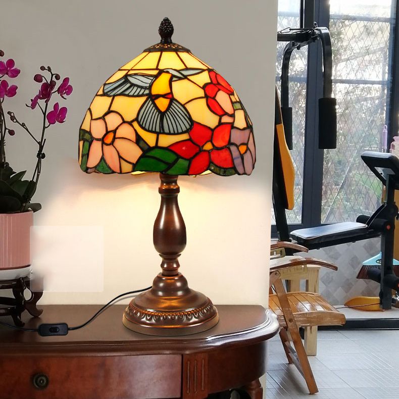 Glass Geometric Night Table Lamps Tiffany Style 1 Light Table Lamp