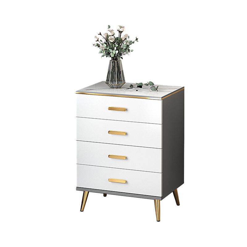 15.74" Wide Modern Accent Chest White Wooden Chest with Drawers