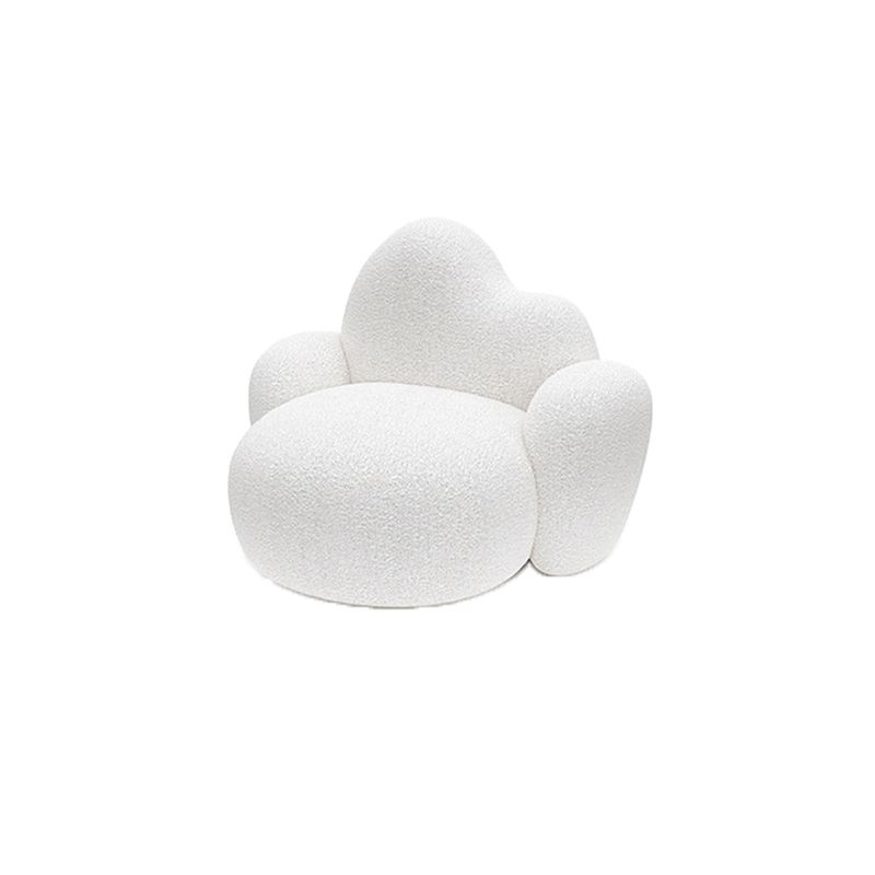 Contemporary Style Curved Sofa 33.46" H Armless Sofa in White