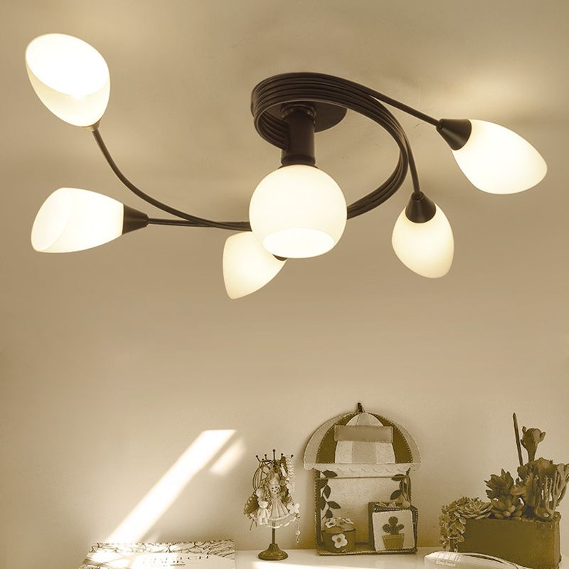 Glass Geometric Flush Mount Lights Contemporary Style Multi Lights Flush Ceiling Light