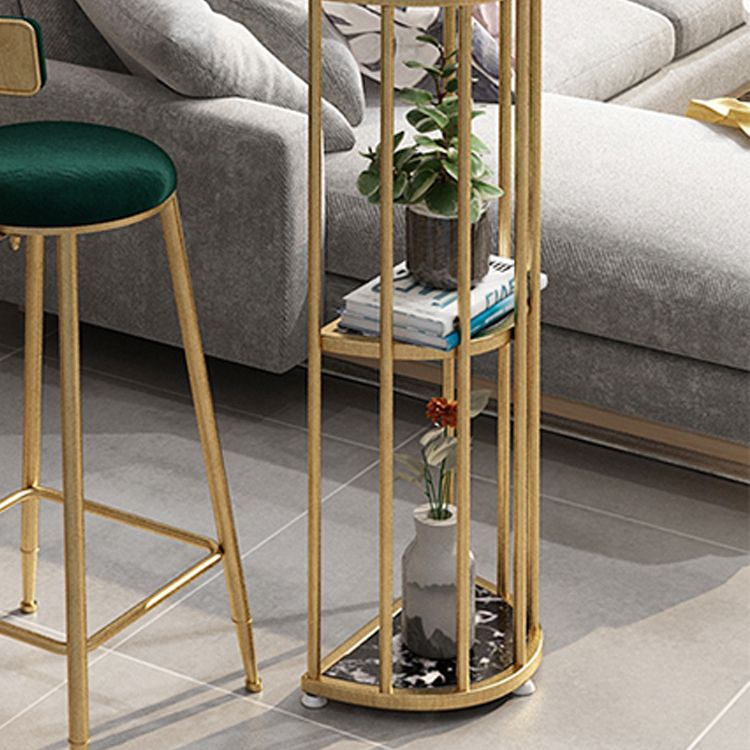 Glam Oval Bar Table Set 1/3 Pieces Stone Counter Table with Upholstered Stools