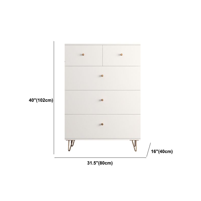 Classic Glam Soft-Close Storage Chest Drawers White Wood Dresser